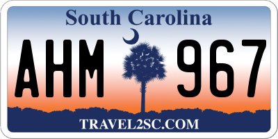 SC license plate AHM967