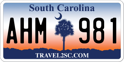 SC license plate AHM981