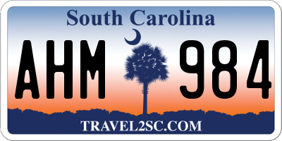 SC license plate AHM984