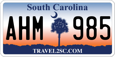 SC license plate AHM985