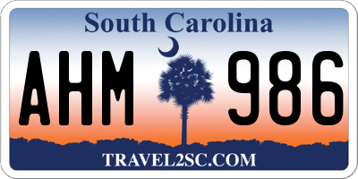 SC license plate AHM986