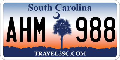 SC license plate AHM988
