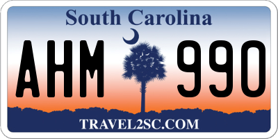 SC license plate AHM990