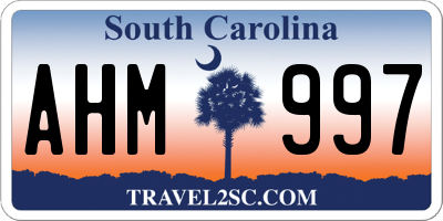 SC license plate AHM997