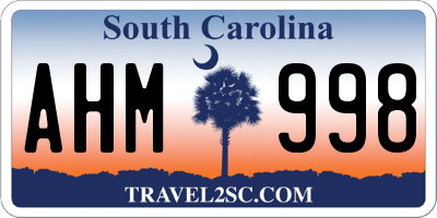 SC license plate AHM998