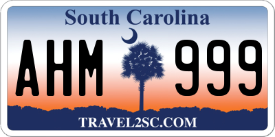 SC license plate AHM999