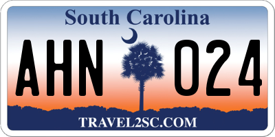SC license plate AHN024