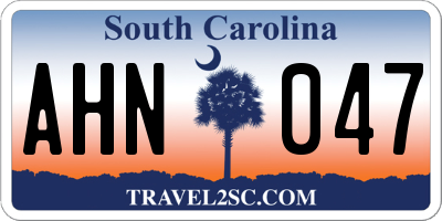 SC license plate AHN047