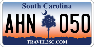 SC license plate AHN050