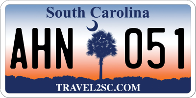 SC license plate AHN051