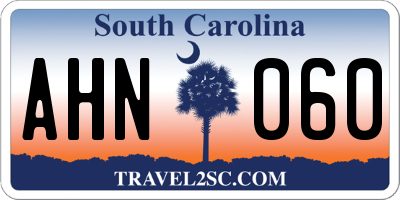 SC license plate AHN060