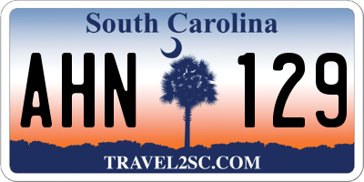 SC license plate AHN129