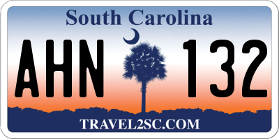 SC license plate AHN132