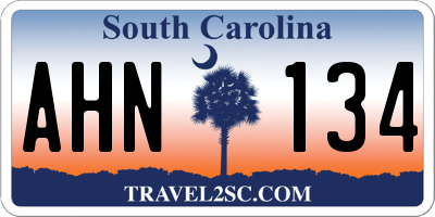 SC license plate AHN134