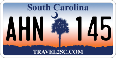 SC license plate AHN145