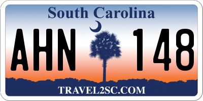 SC license plate AHN148