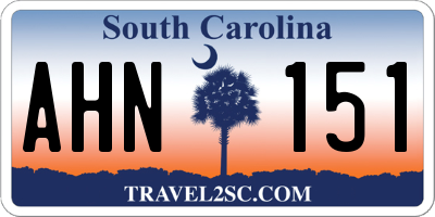 SC license plate AHN151
