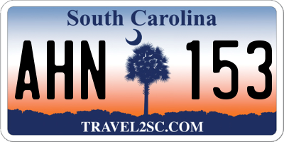 SC license plate AHN153