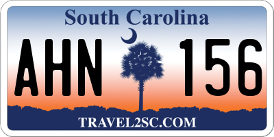 SC license plate AHN156