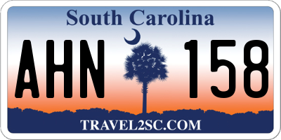 SC license plate AHN158