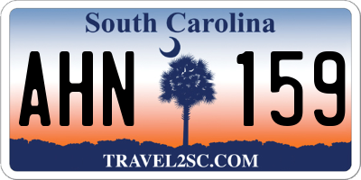 SC license plate AHN159