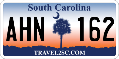 SC license plate AHN162