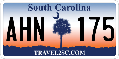 SC license plate AHN175