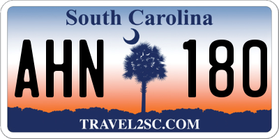 SC license plate AHN180