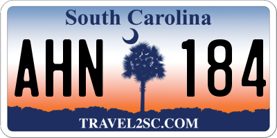 SC license plate AHN184