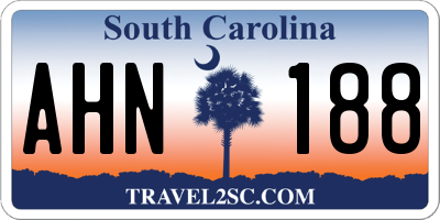 SC license plate AHN188