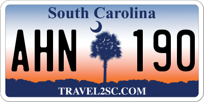 SC license plate AHN190