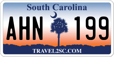 SC license plate AHN199
