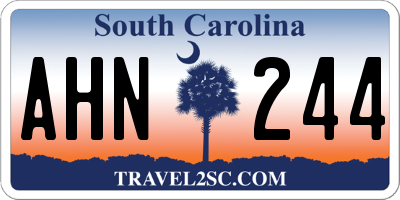 SC license plate AHN244