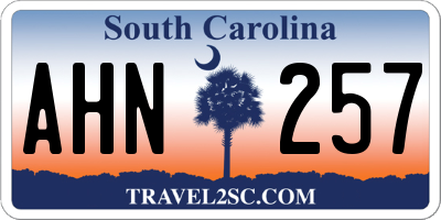 SC license plate AHN257