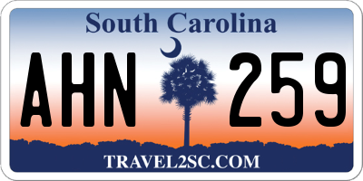 SC license plate AHN259
