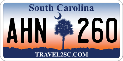 SC license plate AHN260