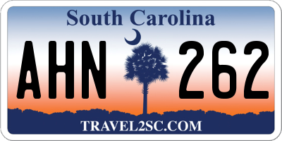SC license plate AHN262