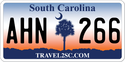 SC license plate AHN266