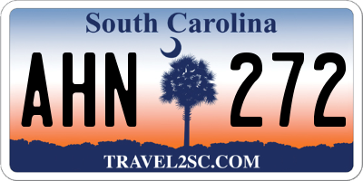 SC license plate AHN272