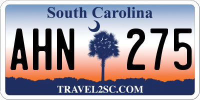 SC license plate AHN275