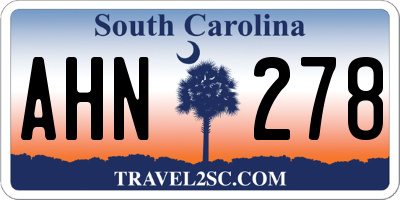 SC license plate AHN278