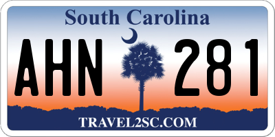 SC license plate AHN281