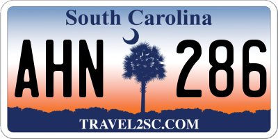 SC license plate AHN286