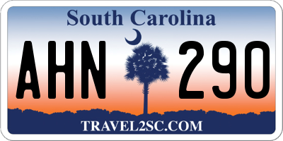 SC license plate AHN290