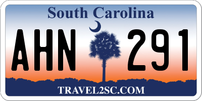 SC license plate AHN291