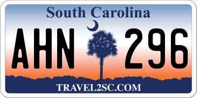SC license plate AHN296