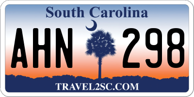 SC license plate AHN298