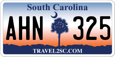 SC license plate AHN325