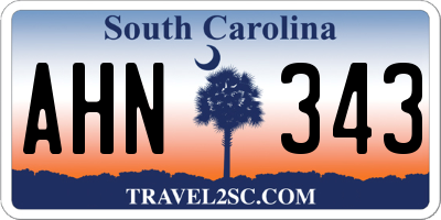 SC license plate AHN343