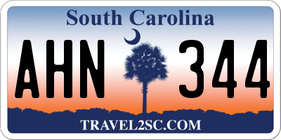 SC license plate AHN344